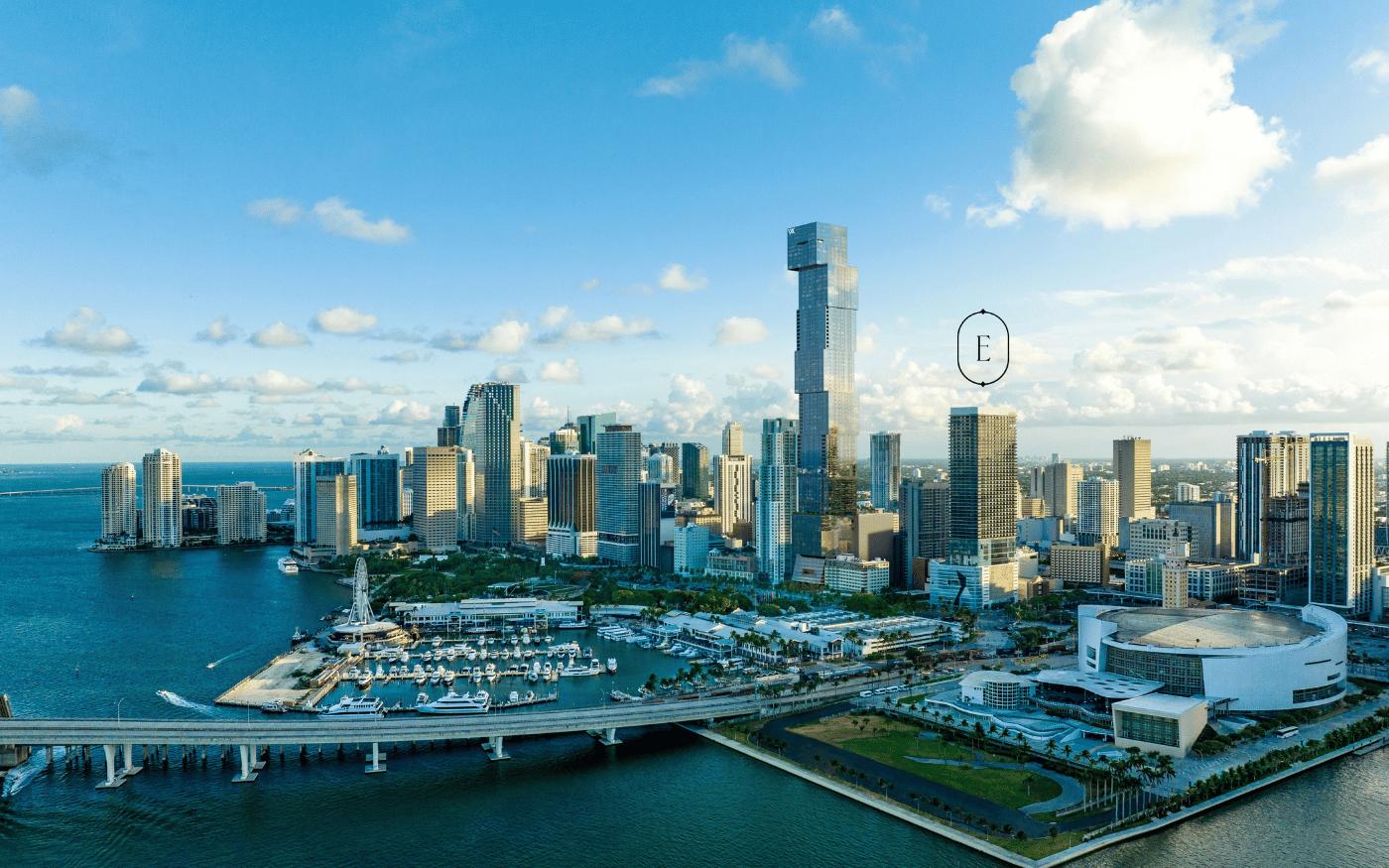 Skyline de Downtown Miami donde se ubica The Elser